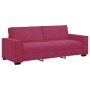 Juego de sofás con cojines 3 piezas terciopelo rojo tinto de , Sofás - Ref: Foro24-3324622, Precio: 610,30 €, Descuento: %