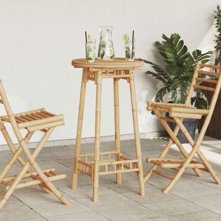 Mesa de bar para exterior redonda de bambú Ø55x100 cm de , Conjuntos de jardín - Ref: Foro24-4108230, Precio: 92,31 €, Descue...