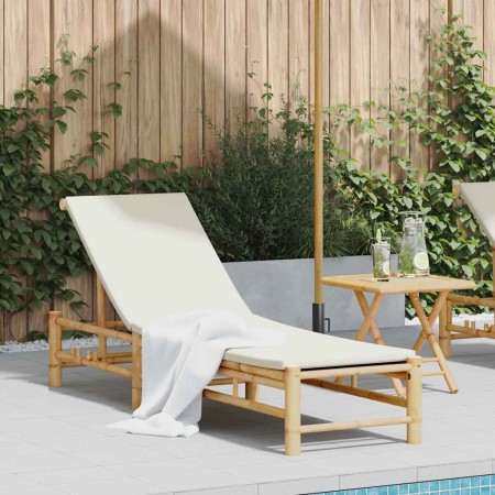 Tumbona con cojines 55x199x30 cm bambú de , Tumbonas - Ref: Foro24-4108226, Precio: 204,95 €, Descuento: %