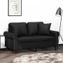 Sofá de 2 plazas con cojines cuero sintético negro 120 cm de , Sofás - Ref: Foro24-3200925, Precio: 253,37 €, Descuento: %