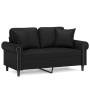 Sofá de 2 plazas con cojines cuero sintético negro 120 cm de , Sofás - Ref: Foro24-3200925, Precio: 253,37 €, Descuento: %