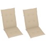 Sillas de jardín reclinables 2 uds madera maciza acacia cojines de , Sillas de jardín - Ref: Foro24-3064062, Precio: 182,72 €...