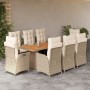 Set comedor de jardín 9 pzas con cojines ratán sintético beige de , Conjuntos de jardín - Ref: Foro24-3213147, Precio: 1,00 €...