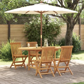 Conjunto de Comedor de Jardín de 5 Piezas de Madera Sólida de Teca de , Mesas de jardín - Ref: Foro24-3157128, Precio: 491,93...