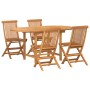 Conjunto de Comedor de Jardín de 5 Piezas de Madera Sólida de Teca de , Mesas de jardín - Ref: Foro24-3157128, Precio: 491,93...