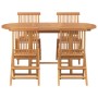 Conjunto de Comedor de Jardín de 5 Piezas de Madera Sólida de Teca de , Mesas de jardín - Ref: Foro24-3157128, Precio: 491,93...