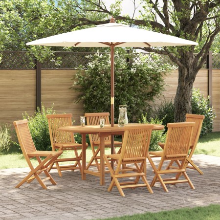 Conjunto de 7 Piezas de Comedor de Jardín de Madera Sólida de Teca de , Mesas de jardín - Ref: Foro24-3157129, Precio: 617,37...