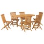 Conjunto de 7 Piezas de Comedor de Jardín de Madera Sólida de Teca de , Mesas de jardín - Ref: Foro24-3157129, Precio: 617,37...