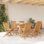 Conjunto de 7 Piezas de Comedor de Jardín de Madera Sólida de Teca de , Mesas de jardín - Ref: Foro24-3157129, Precio: 617,37...