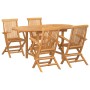 Conjunto de Comedor de Jardín de 5 Piezas de Madera Maciza de Teca de , Mesas de jardín - Ref: Foro24-3157130, Precio: 593,12...