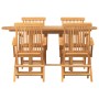 Conjunto de Comedor de Jardín de 5 Piezas de Madera Maciza de Teca de , Mesas de jardín - Ref: Foro24-3157130, Precio: 593,12...