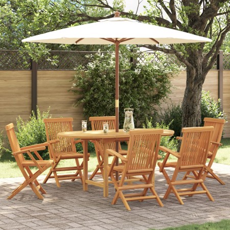 Conjunto de Comedor de Jardín de 7 Piezas de Madera Sólida de Teca de , Mesas de jardín - Ref: Foro24-3157131, Precio: 697,84...