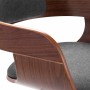 Silla de comedor madera curvada y tela gris oscuro en Sillas de comedor | Comprar online en Foru.es