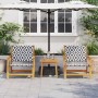 Sillas de Jardín con Mesa de 3 Piezas Negra y Blanca de Madera Maciza de Acacia de , Sillas de jardín - Ref: Foro24-3214436, ...
