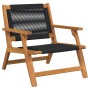 Juego de Sillas de Jardín con Mesa, 3 piezas, Negra, de Madera Sólida de Acacia de , Sillas de jardín - Ref: Foro24-3214437, ...