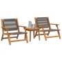 Sillas de Jardín con Mesa 3 pcs Gris de Madera Maciza de Acacia de , Sillas de jardín - Ref: Foro24-3214438, Precio: 225,35 €...