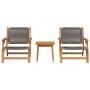 Sillas de Jardín con Mesa 3 pcs Gris de Madera Maciza de Acacia de , Sillas de jardín - Ref: Foro24-3214438, Precio: 225,35 €...