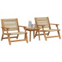 Juego de sillas de jardín con mesa de 3 piezas, beige, de madera maciza de acacia de , Sillas de jardín - Ref: Foro24-3214439...