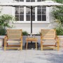 Juego de sillas de jardín con mesa de 3 piezas, beige, de madera maciza de acacia de , Sillas de jardín - Ref: Foro24-3214439...