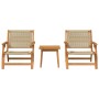 Juego de sillas de jardín con mesa de 3 piezas, beige, de madera maciza de acacia de , Sillas de jardín - Ref: Foro24-3214439...