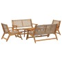 Sillas de jardín con mesa de 5 piezas en beige de madera maciza de acacia de , Sillas de jardín - Ref: Foro24-3214459, Precio...