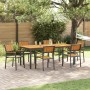 Sillas de Comedor al Aire Libre Set de 6 Negro Metal y Madera de , Sillas de jardín - Ref: Foro24-3284393, Precio: 470,33 €, ...