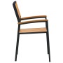 Sillas de Comedor al Aire Libre Set de 6 Negro Metal y Madera de , Sillas de jardín - Ref: Foro24-3284393, Precio: 470,33 €, ...