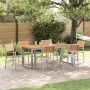 Sillas de Jardín Apilables 6 pcs Gris de Acero y Madera Maciza de Acacia de , Sillas de jardín - Ref: Foro24-3284395, Precio:...