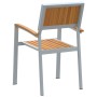 Sillas de Jardín Apilables 6 pcs Gris de Acero y Madera Maciza de Acacia de , Sillas de jardín - Ref: Foro24-3284395, Precio:...