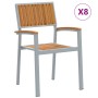 Sillas de Jardín Apilables 8 pcs Acero Gris y Madera Sólida de Acacia de , Sillas de jardín - Ref: Foro24-3284396, Precio: 61...