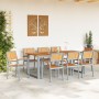 Sillas de Jardín Apilables 8 pcs Acero Gris y Madera Sólida de Acacia de , Sillas de jardín - Ref: Foro24-3284396, Precio: 61...