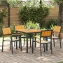 Juego de Comedor Jardín Conjunto de 5 Negro y Marrón Metal y madera de , Mesas de jardín - Ref: Foro24-3284414, Precio: 445,9...