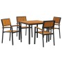 Juego de Comedor Jardín Conjunto de 5 Negro y Marrón Metal y madera de , Mesas de jardín - Ref: Foro24-3284414, Precio: 445,9...