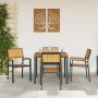 Juego de Comedor Jardín Conjunto de 5 Negro y Marrón Metal y madera de , Mesas de jardín - Ref: Foro24-3284414, Precio: 445,9...