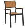 Juego de Comedor Jardín Conjunto de 5 Negro y Marrón Metal y madera de , Mesas de jardín - Ref: Foro24-3284414, Precio: 445,9...