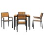 Juego de Comedor Jardín Conjunto de 5 Negro y Marrón Metal y madera de , Mesas de jardín - Ref: Foro24-3284414, Precio: 445,9...