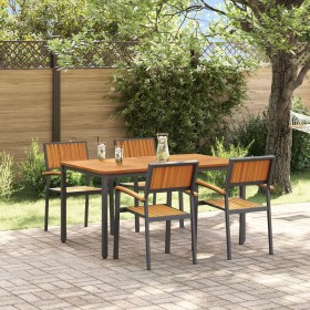 Juego de Comedor de Jardín Conjunto de 5 Piezas Negro de , Mesas de jardín - Ref: Foro24-3284415, Precio: 501,69 €, Descuento: %