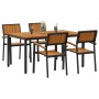 Juego de Comedor de Jardín Conjunto de 5 Piezas Negro de , Mesas de jardín - Ref: Foro24-3284415, Precio: 501,69 €, Descuento: %