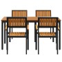 Juego de Comedor de Jardín Conjunto de 5 Piezas Negro de , Mesas de jardín - Ref: Foro24-3284415, Precio: 501,69 €, Descuento: %