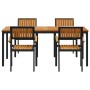 Conjunto de Comedor de Jardín de 5 Piezas Negro, Marrón Metal, Madera de , Mesas de jardín - Ref: Foro24-3284417, Precio: 529...