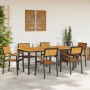 Juego de Comedor de Jardín Set de 7 Negro, Madera Natural de , Mesas de jardín - Ref: Foro24-3284418, Precio: 687,90 €, Descu...