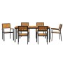 Juego de Comedor de Jardín Set de 7 Negro, Madera Natural de , Mesas de jardín - Ref: Foro24-3284418, Precio: 687,90 €, Descu...
