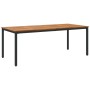 Set de Comedor de Jardín Set de 7 Negro y Marrón Metal y Madera de , Mesas de jardín - Ref: Foro24-3284419, Precio: 716,32 €,...