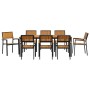 Juego de Comedor de Jardín Conjunto de 9 Negro Metal Duradero de , Mesas de jardín - Ref: Foro24-3284420, Precio: 866,90 €, D...