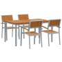 Juego de Comedor de Jardín Juego de 5 Gris, Madera Natural Metal de , Mesas de jardín - Ref: Foro24-3284423, Precio: 500,35 €...