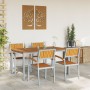 Juego de Comedor de Jardín Juego de 5 Gris, Madera Natural Metal de , Mesas de jardín - Ref: Foro24-3284423, Precio: 500,35 €...