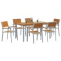 Conjunto de Comedor de Jardín 7 Piezas Gris Metal Resistente de , Mesas de jardín - Ref: Foro24-3284424, Precio: 657,54 €, De...
