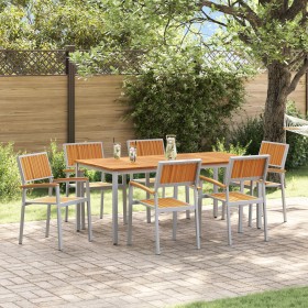 Conjunto de Comedor para Jardín Conjunto de 7 Gris Metal Duradero de , Mesas de jardín - Ref: Foro24-3284426, Precio: 684,96 ...