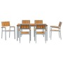 Conjunto de Comedor de Jardín 7 Piezas Gris Metal Resistente de , Mesas de jardín - Ref: Foro24-3284424, Precio: 657,54 €, De...