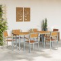 Conjunto de Comedor de Jardín Set de 7 Gris y Madera Natural de , Mesas de jardín - Ref: Foro24-3284427, Precio: 711,76 €, De...